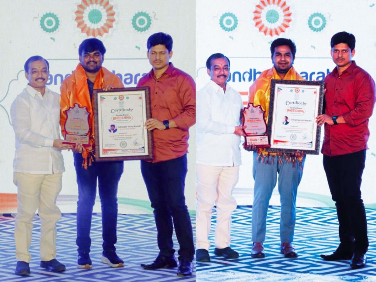 Telangana Government Honors Vinay Addagiri and Suresh Nagala with Young Entrepreneurship Award 2023